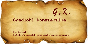Gradwohl Konstantina névjegykártya